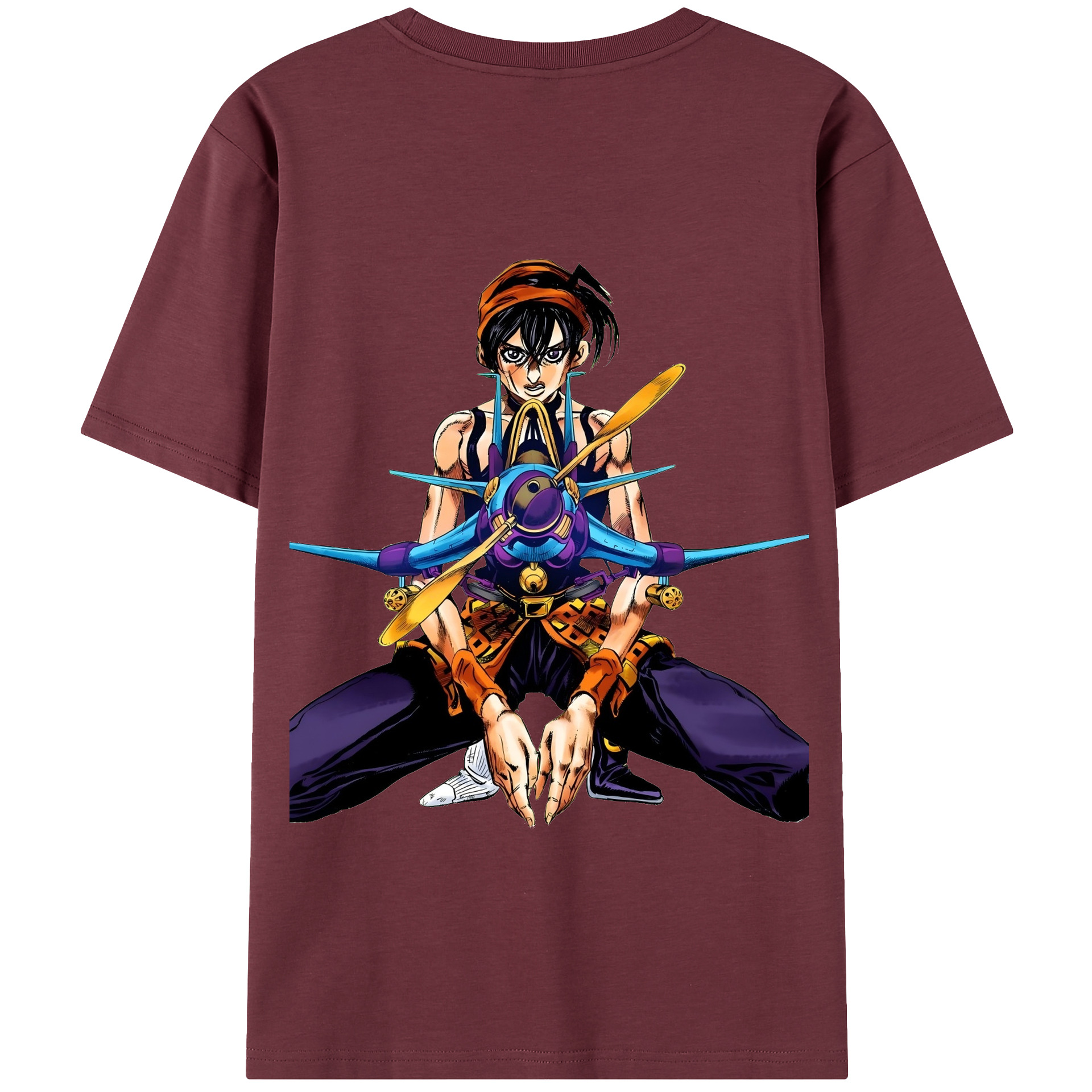 （画像用） ジョジョの奇妙な冒険 ナランチャ?ギルガ JoJo's Bizarre Adventure Narancia Ghirga 綿100％半袖Tシャツ（背面プリント）